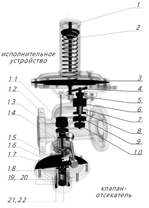 Регулятор давления газа с предохранительным клапаном РДГПК-50
